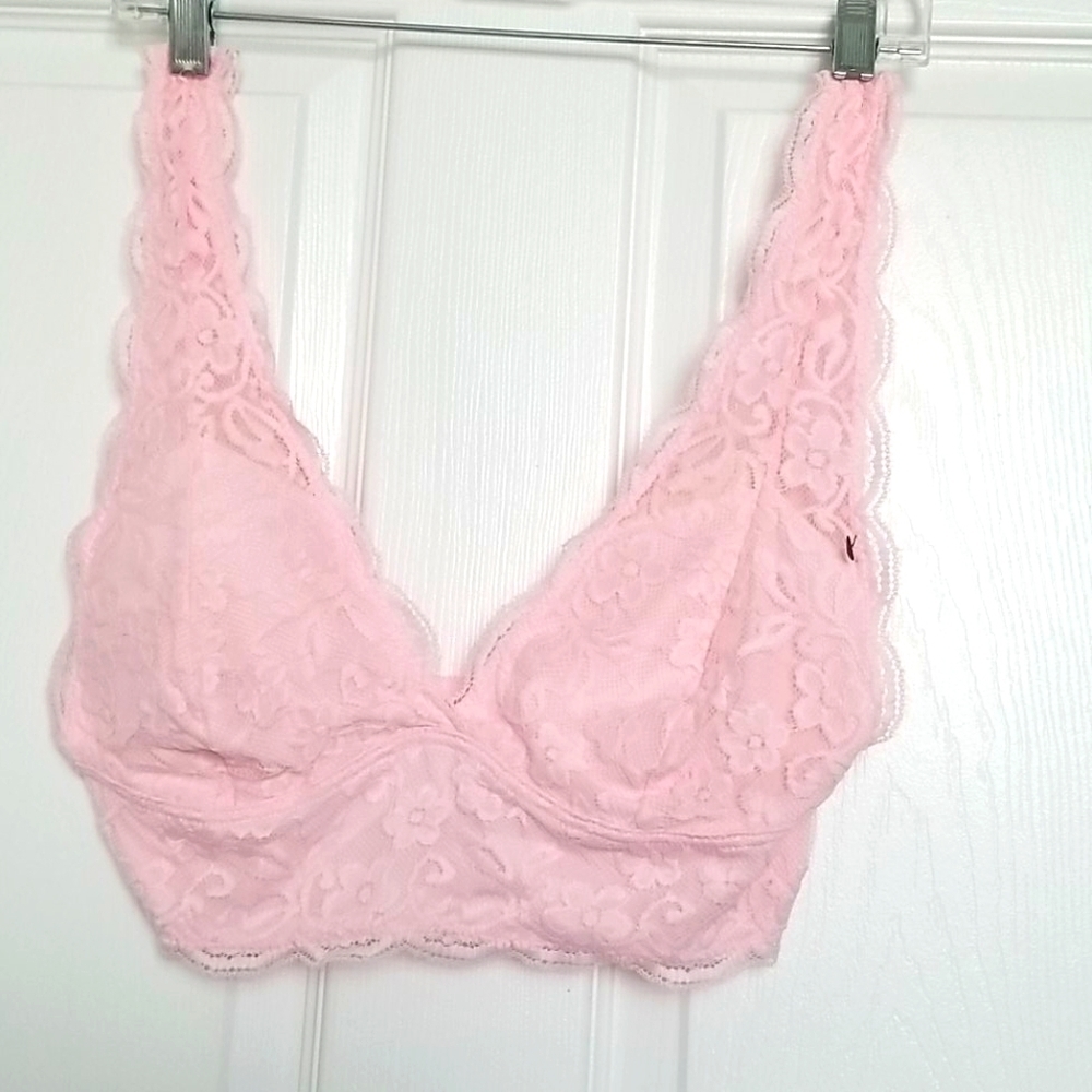 Pink lace bralette